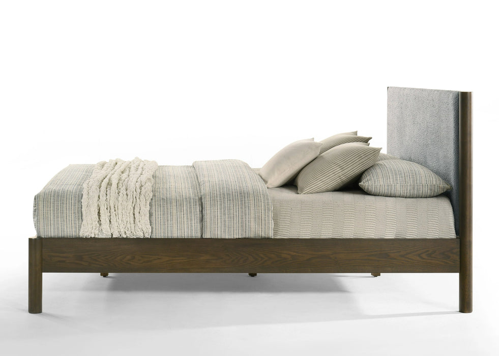 Carolina - Modern Grey Fabric + Wenge Bed
