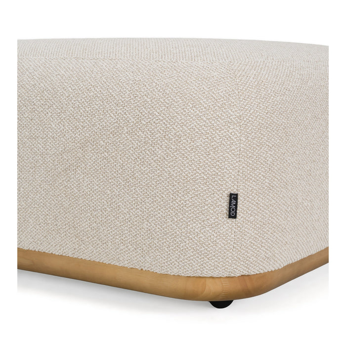 Evans - Contemporary Off-White Fabric Ottoman