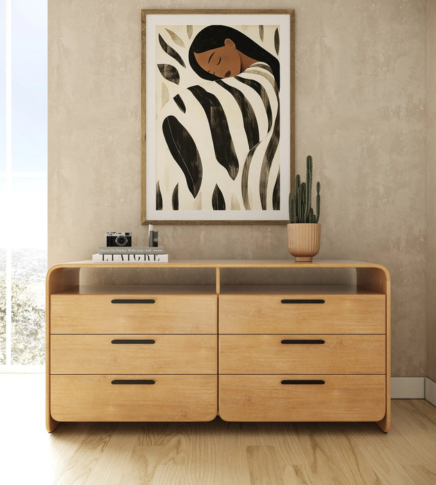 Dresden - Modern Natural Acacia 1-Drawer Nightstand Bedroom Set