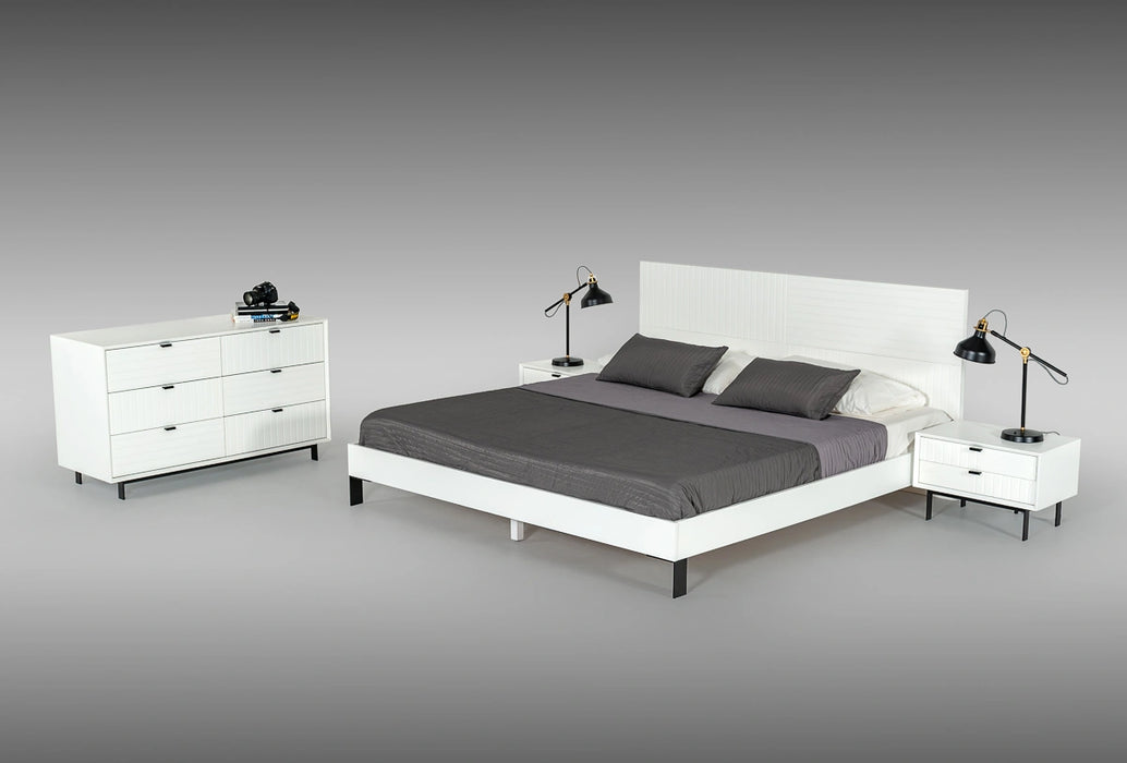 Valencia Contemporary White Bed