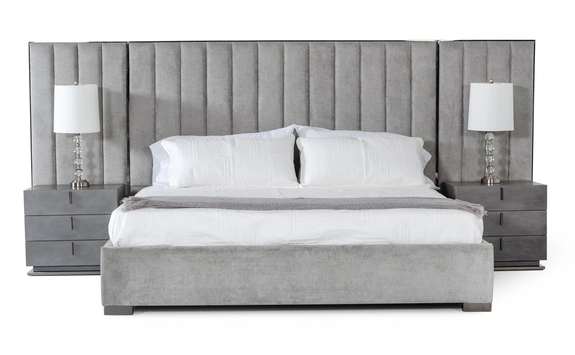 Buckley - Grey & Black Stainless Steel Bedroom Set