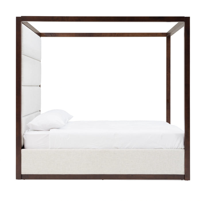 Manhattan - Contemporary Canopy Brown Oak Bed