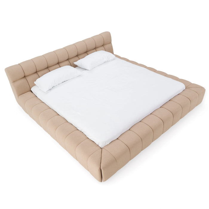 Tyree - Modern Tufted Sand Fabric Bed