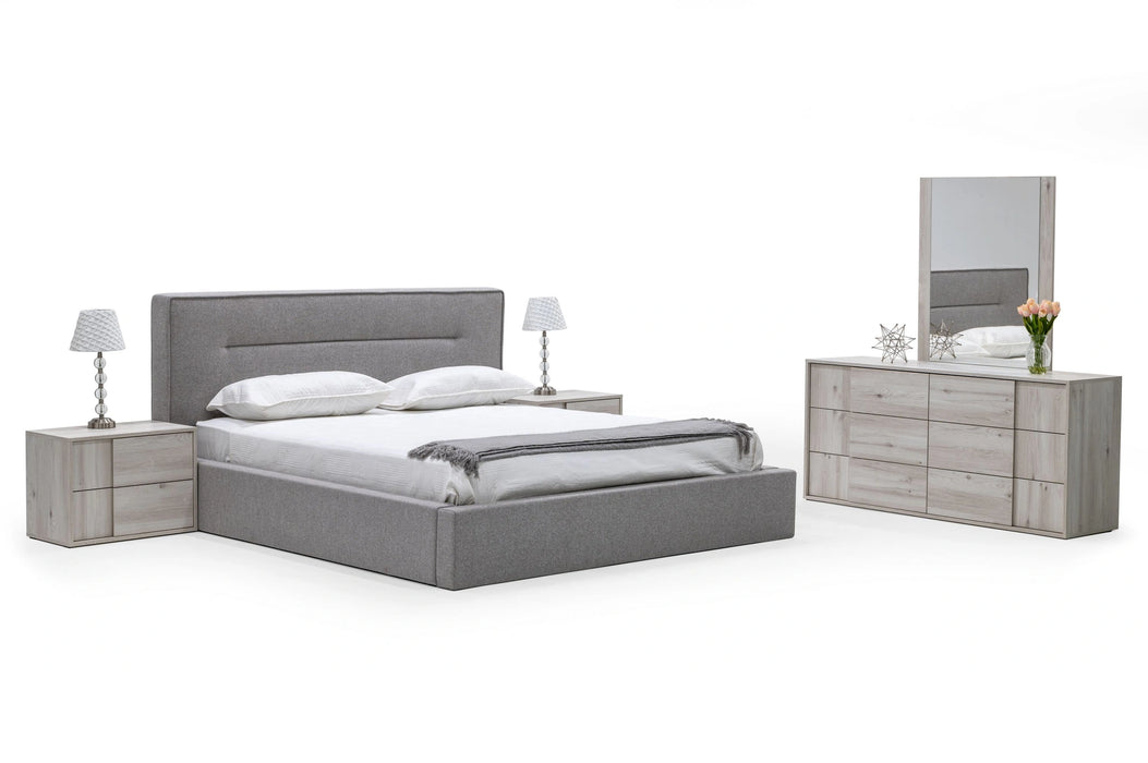 Juliana - Italian Modern Grey Upholstered Bed
