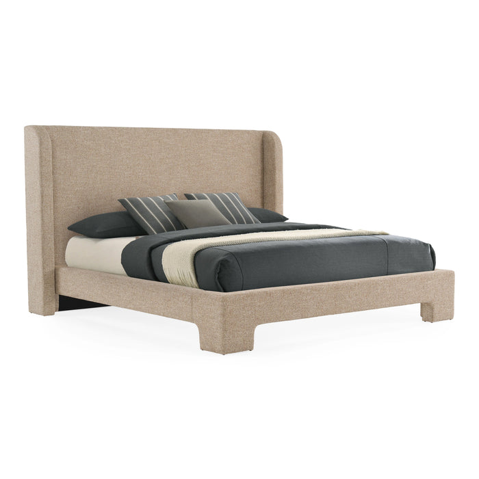 Emilio - Modern Beige Fabric Bed