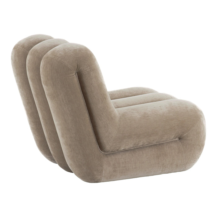 Archie - Modern Taupe Fabric Accent Chair + Ottoman