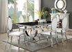 Antoine 5-piece Rectangular Dining Set Creamy White and Chrome image