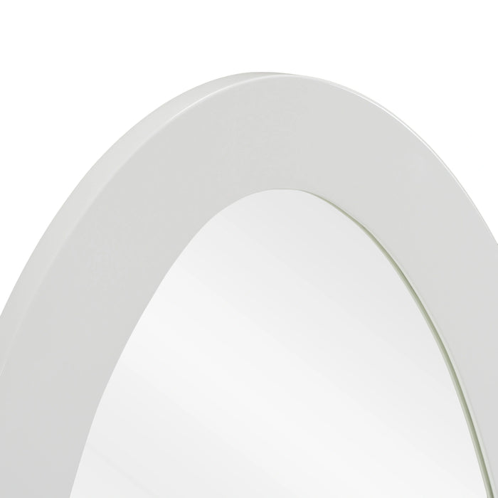 Legend - Modern White High Gloss Oval Mirror