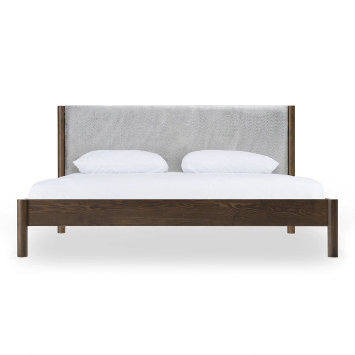 Carolina - Modern Grey Fabric + Wenge Bed