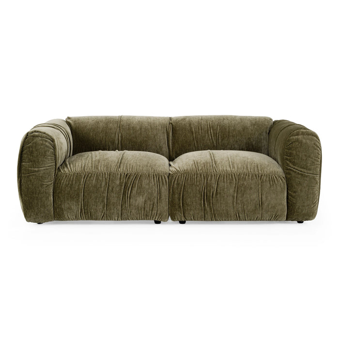 Siegal - Modern Olive Green Fabric Loveseat Sofa