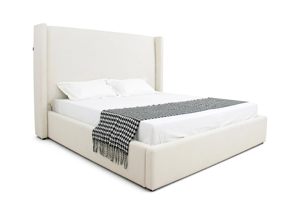 Byrne - Modern Off White Fabric Bed