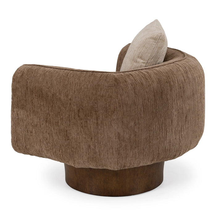 Kiran - Modern Brown + Beige Swivel Accent Chair
