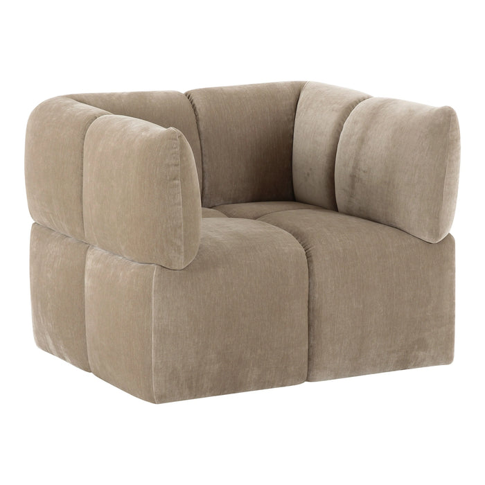Marisol - Modern Taupe Fabric Swivel Accent Chair