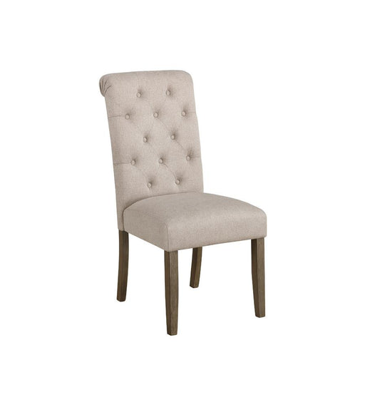 Balboa Tufted Back Side Chairs Rustic Brown and Beige (Set of 2) image