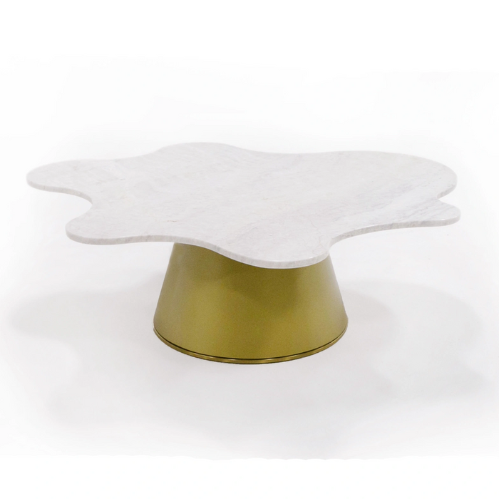 Gabbro - Glam White Marble + Gold Nesting Coffee Table Set
