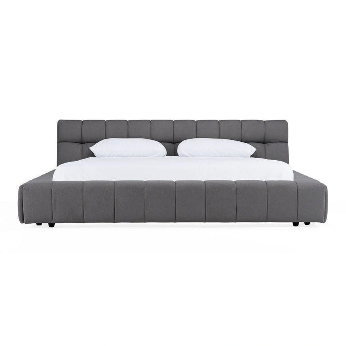 Tyree - Modern Tufted Grey Fabric Bed