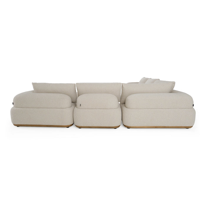Evans - Contemporary Off-White Fabric Modular Sectional Sofa-5-Piece Sectional