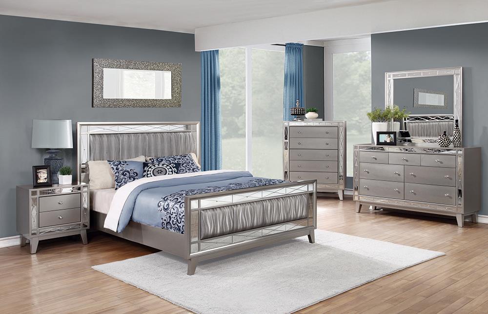 Leighton 4-Piece Queen Bedroom Set Metallic Mercury image