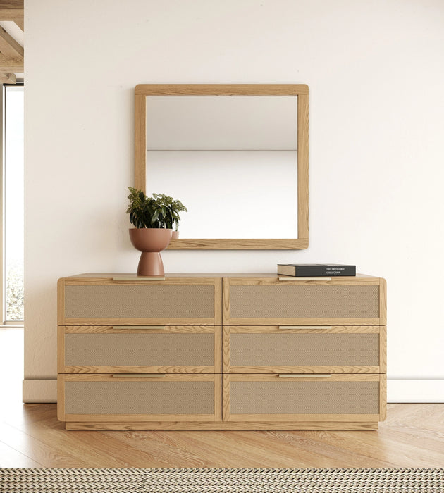 Gavin - Modern Natural Ash + Rattan 4-Piece Bedroom Set