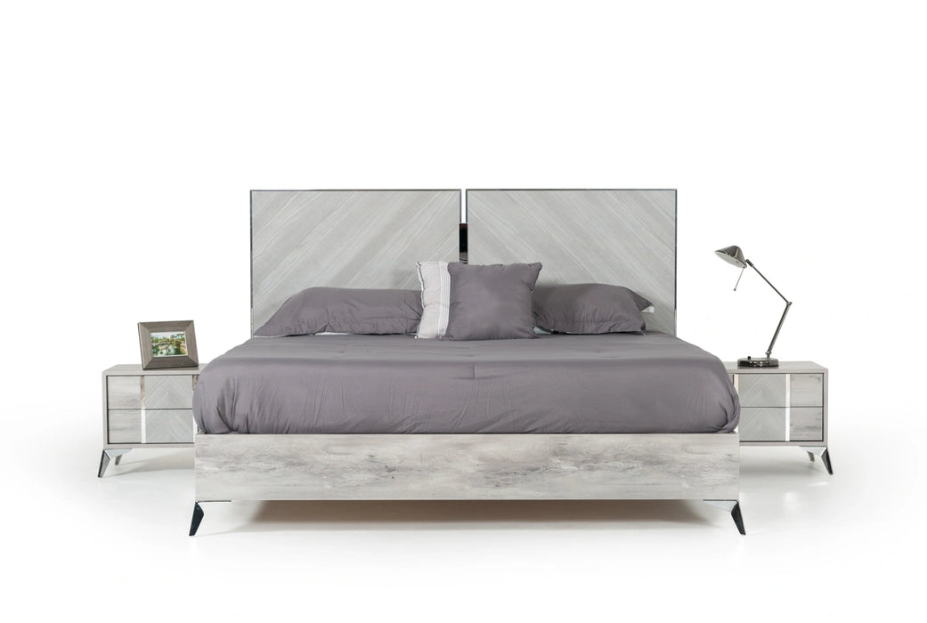 Alexa Italian Modern Grey 4-Piece Bedroom Set