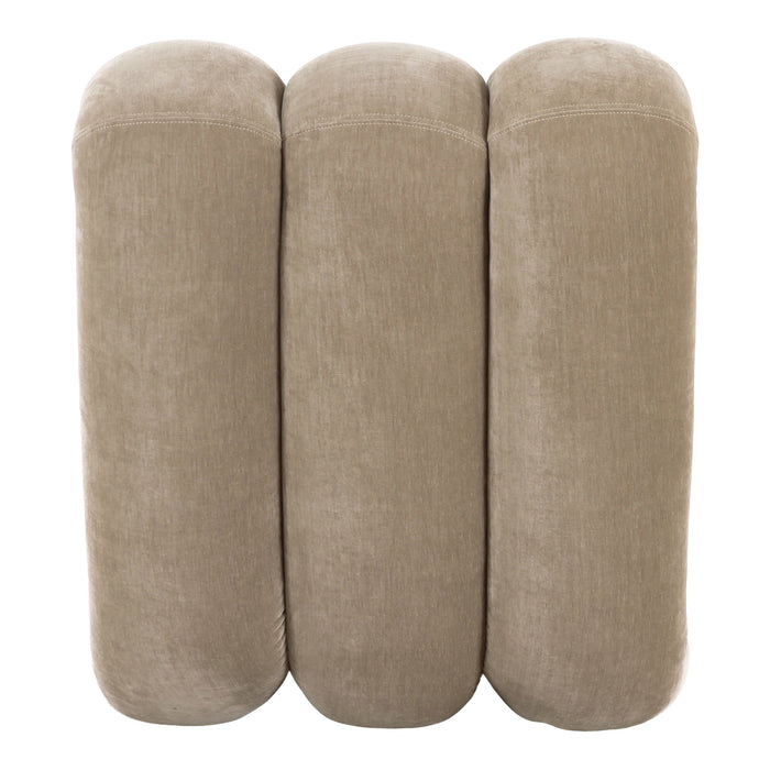 Archie - Modern Taupe Fabric Accent Chair + Ottoman