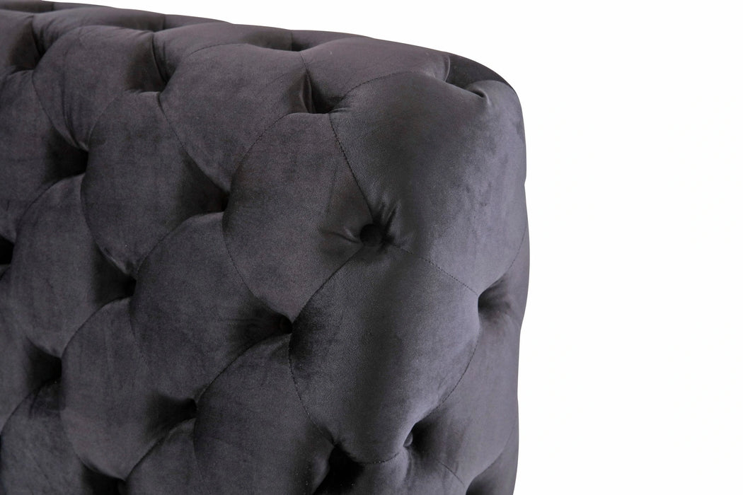 Legend - Modern Black Velvet & Rosegold Bed