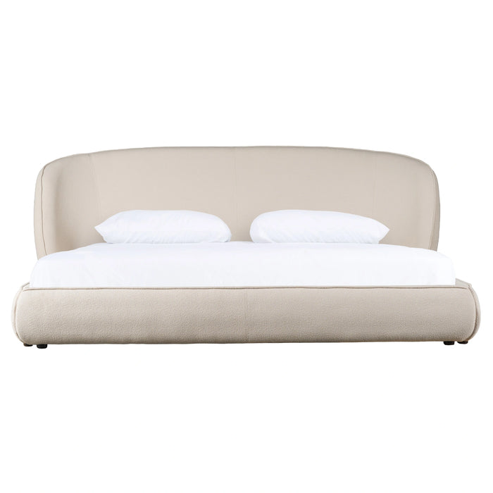 Lambert + Berlin - Modern Beige Fabric + Walnut 4-Piece Bedroom Set