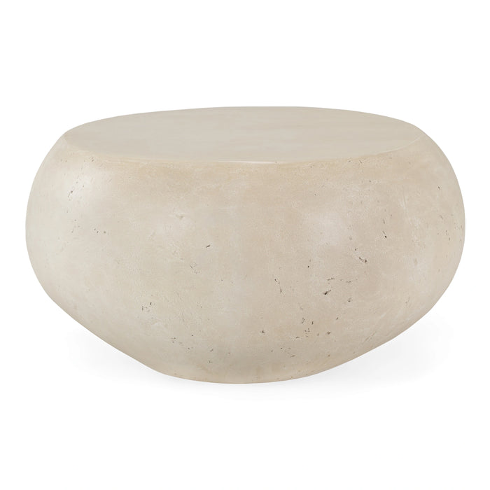 Denny - Modern Beige Fiberform Large Oval Coffee Table