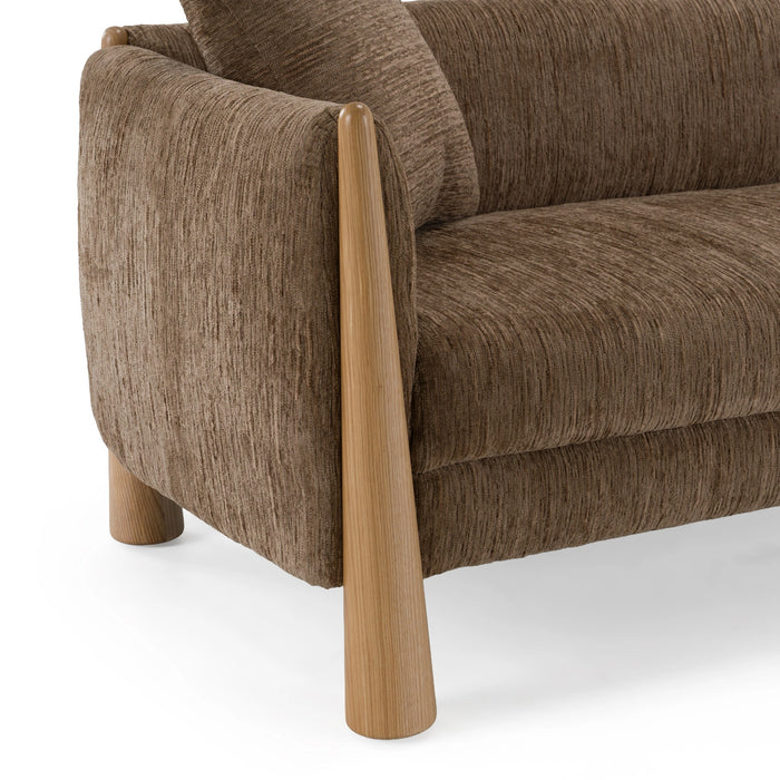 Voight - Contemporary Brown Fabric Sofa