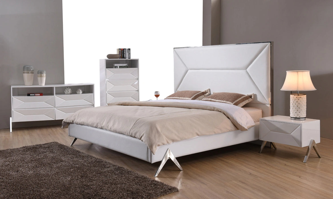 Candid Modern White Bed
