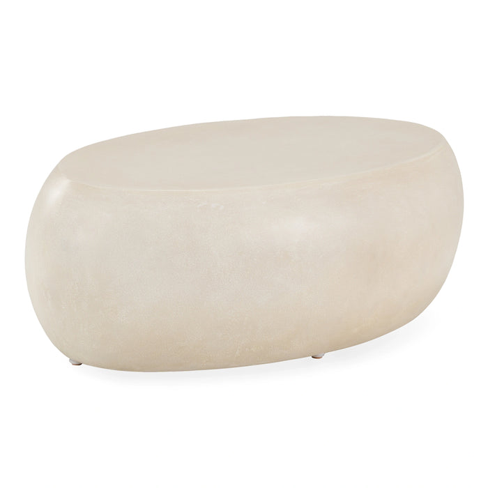 Denny - Modern Beige Fiberform Oval Coffee Table