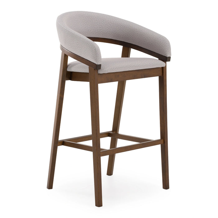 Truman - Mid-Century Modern Grey + Walnut Bar Chair (Set of 2)