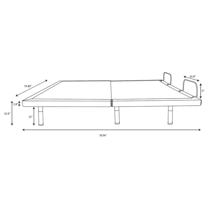 Negan Eastern King, E.King, Queen, & Twin XL Adjustable Bed Base Grey and Black