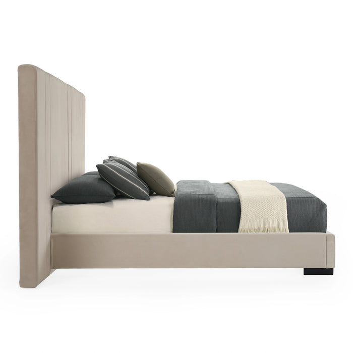 Penrose - Modern Beige Fabric Bed