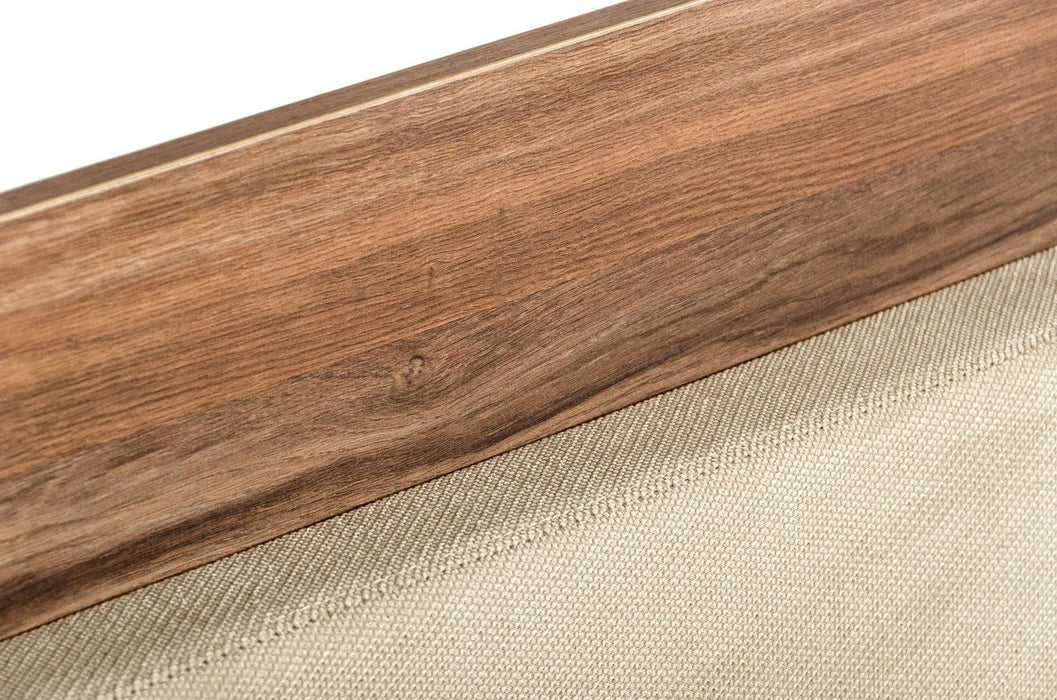 Matteo - Italian Modern Walnut & Fabric Bed
