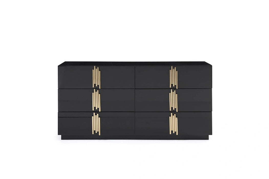 Token Modern Black & Gold 4-Piece Bedroom Set