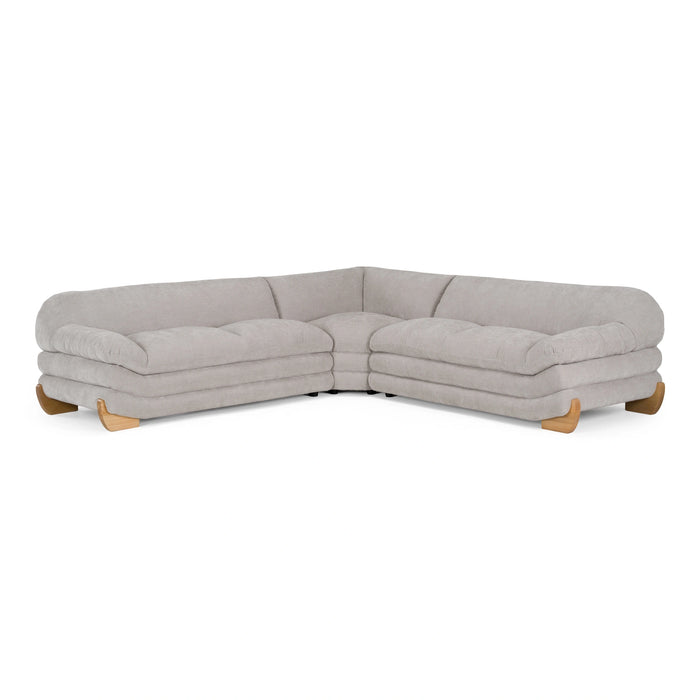 Crockett - Modern Light Grey Fabric Sectional Sofa