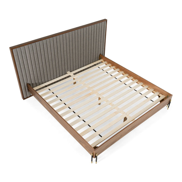 Metcalf - Mid-Century Walnut & Grey Bed
