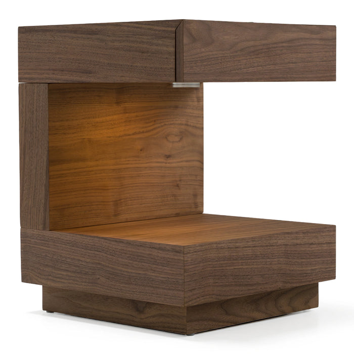 Esso - Contemporary Walnut Tall Nightstand
