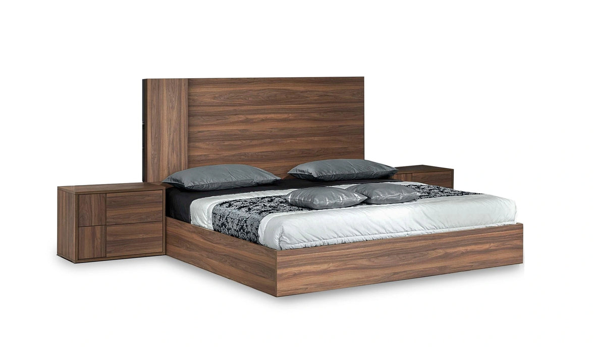 Asus - Italian Modern Walnut Bedroom Set