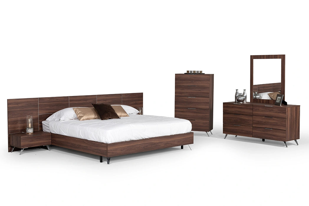 Brooklyn - Italian Modern Walnut Bed
