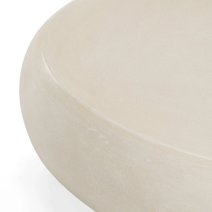 Denny - Modern Beige Fiberform Oval Coffee Table