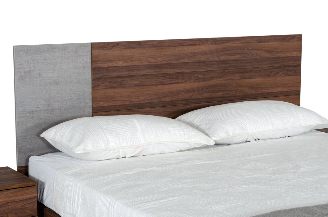 Palermo - Modern Italian Faux Concrete & Walnut Bed