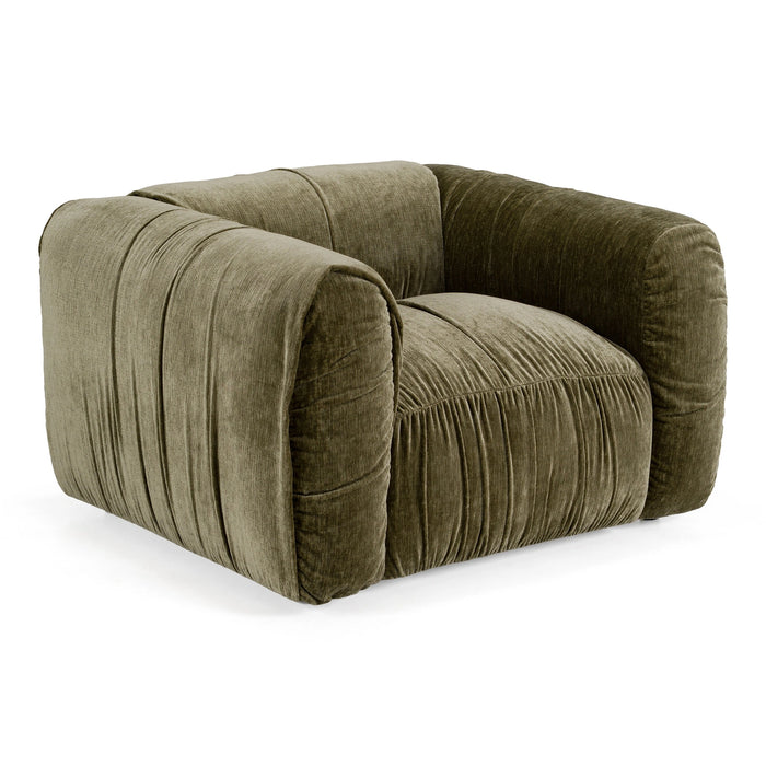 Siegal - Modern Olive Green Fabric Lounge Chair