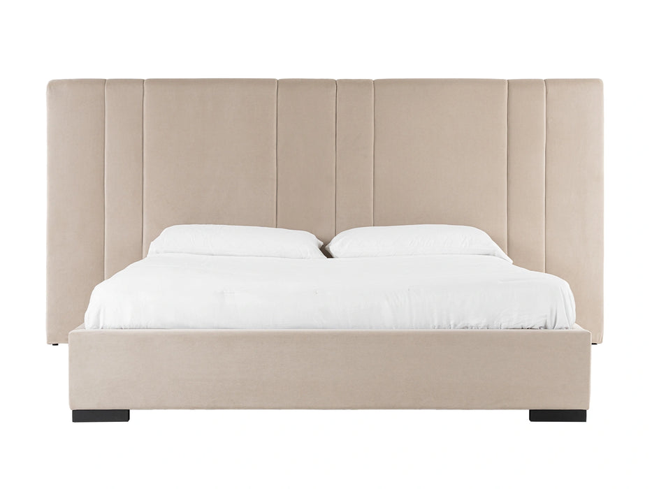 Penelope - Modern Beige Velvet Bed