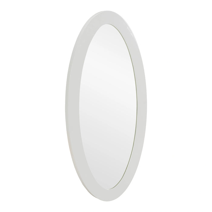 Legend - Modern White High Gloss Oval Mirror