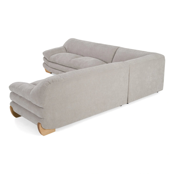 Crockett - Modern Light Grey Fabric Sectional Sofa