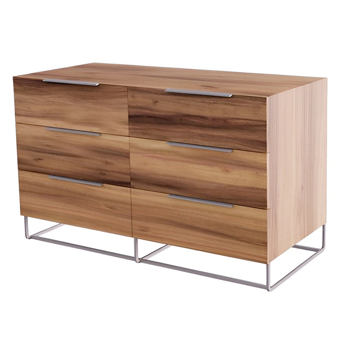 Valhalla + Lorenzo - Modern White Fabric + Light Oak 4-Piece Bedroom Set