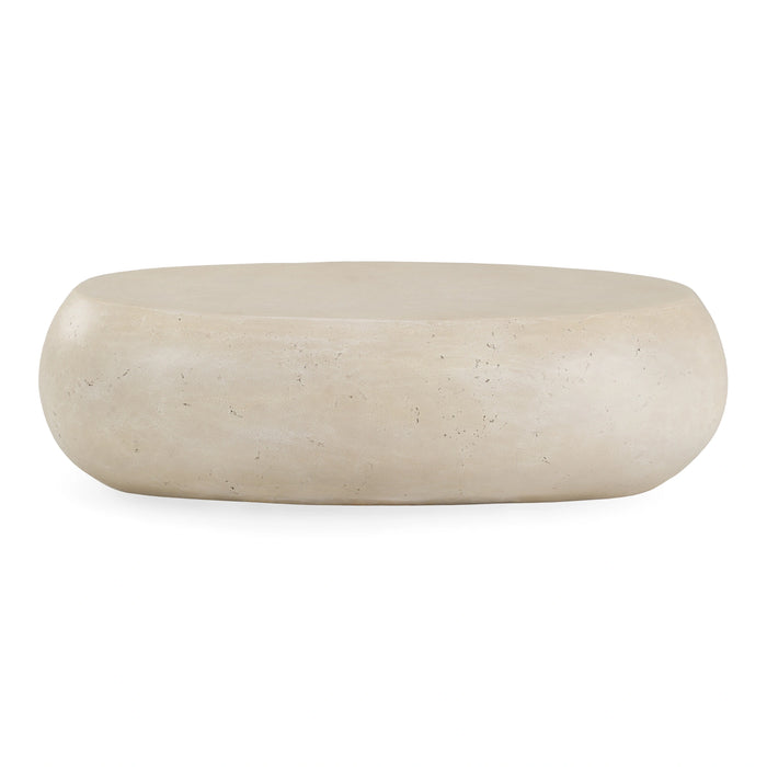 Denny - Modern Beige Fiberform Large Oval Coffee Table