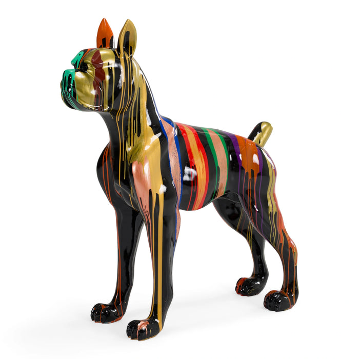 Large Dog - Black + Multi-Color Sculpture